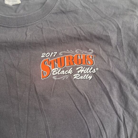 2017 Sturgis Motorcycle Rally Large T Shirt Black Hills Rally Mount Rushmore - Picture 3 of 5